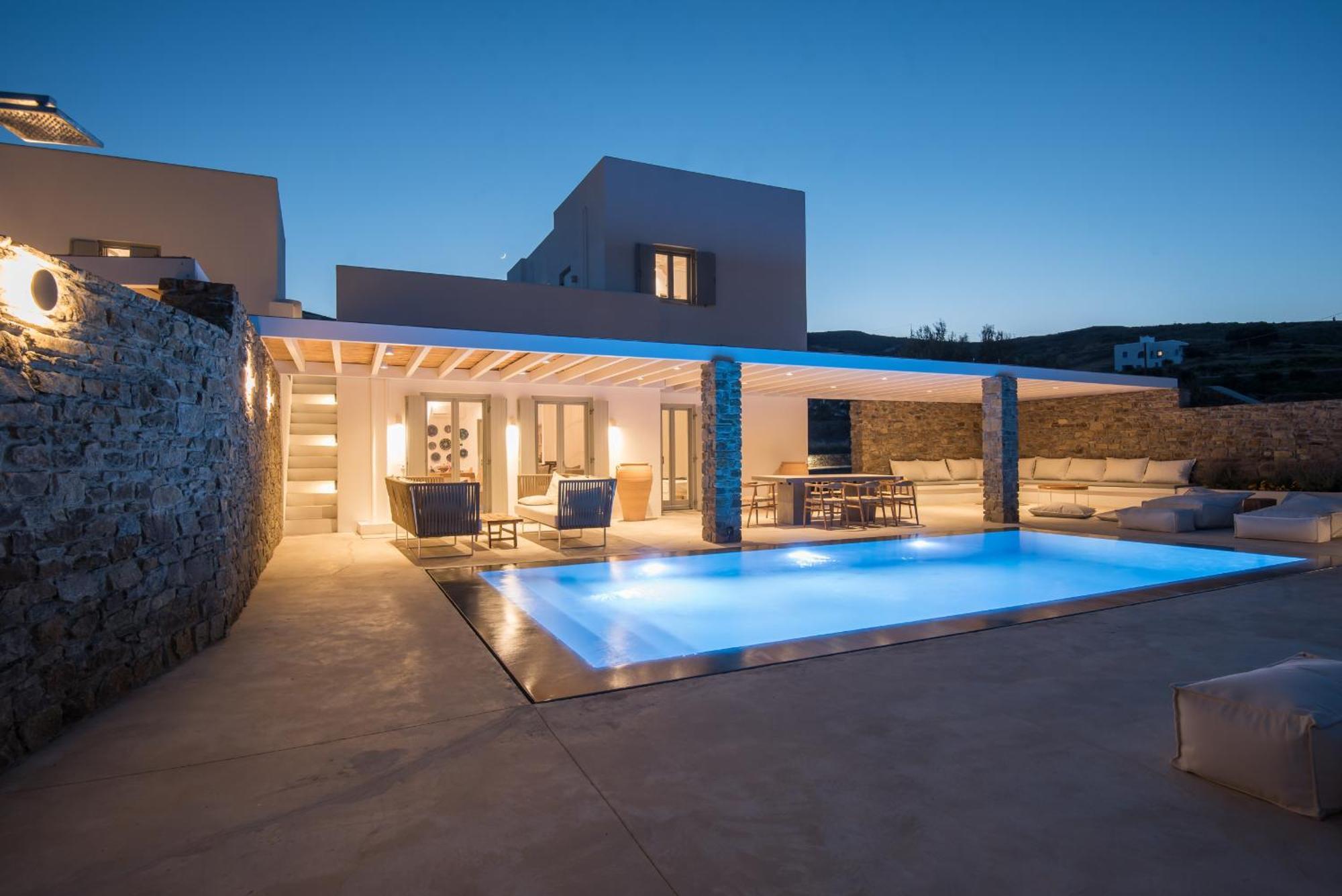 Dreamy 5 Bdr Antiparos Pool Villa Bagian luar foto